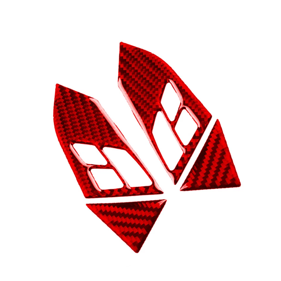 Pegatina de botón de volante de fibra de carbono roja 4 piezas para BMW 525i 528i Foto 3 de 4