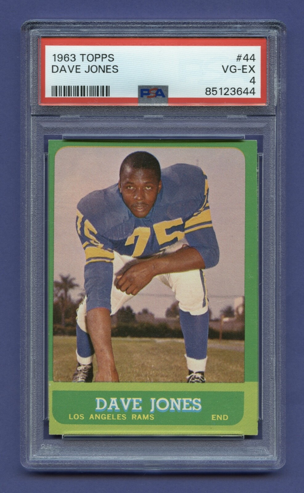 1963 DEACON JONES PSA 4 VG-EX TOPPS HOF LOS ANGELES RAMS SHARP FLUSH (#44) RZC