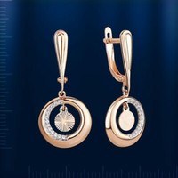 Russisches Rose Rotgold 585 Ohrhaenger Ohrringe Mit Zirkonia Neu GläNzend