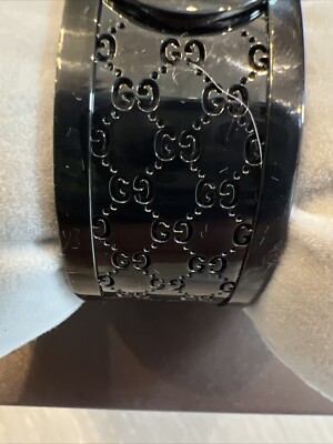 NIB Gucci Twirl Quartz Black Stainless Steel Watch YA112531  display picture 3