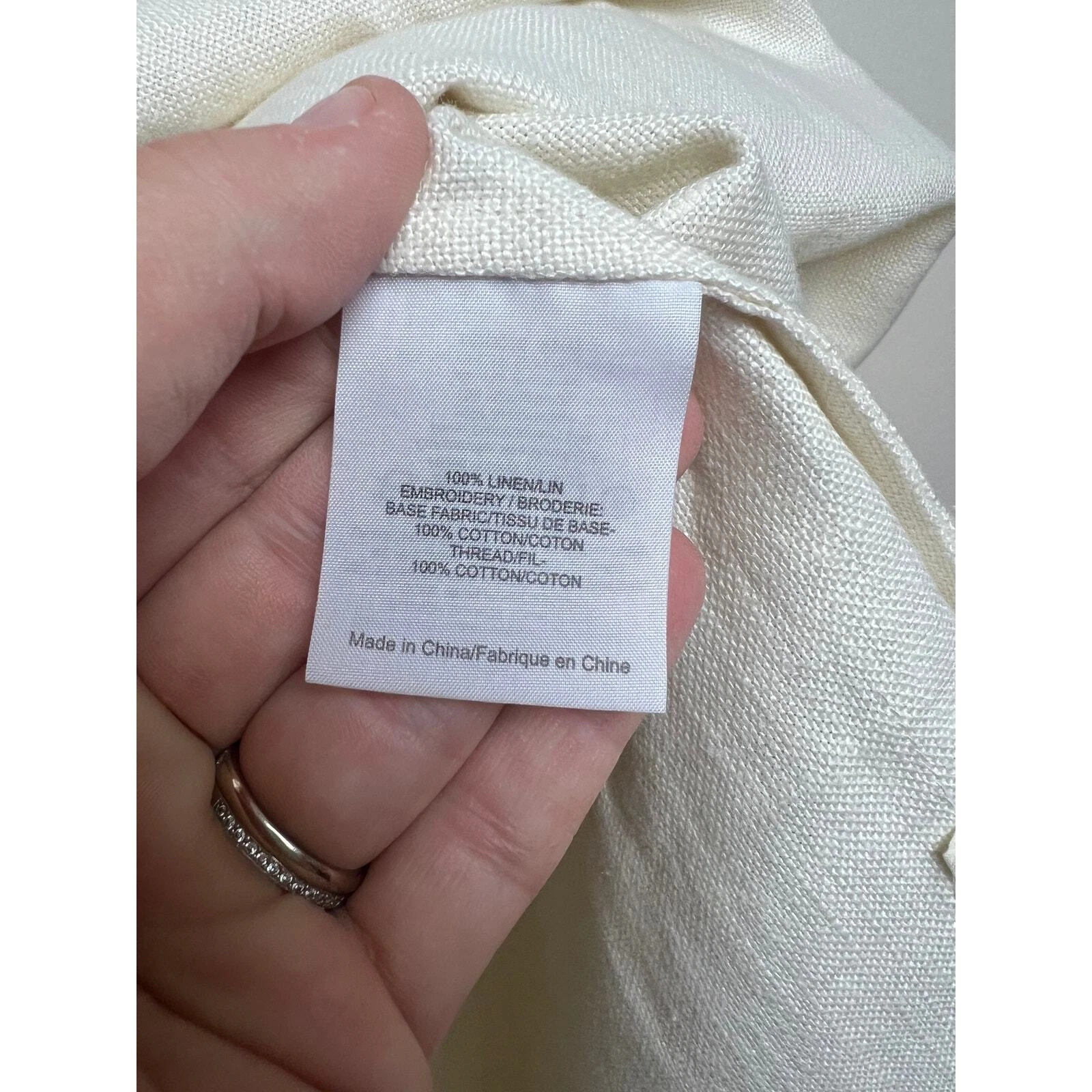 Tunica lino crema Tory Burch con accenti da ricamo taglia 4