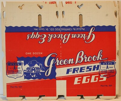 Green Brook Egg Carton Box Chicago St. Louis One Dozen