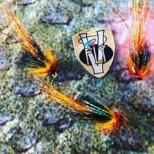3 V Fly Size 12 Ultimate Feeler Francis Silver Cascade Double Salmon Flies