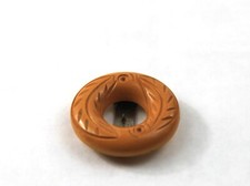 Bakelite Dress Fur Scarf Clip Butterscotch Infinity Circle Carved