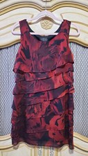 Pretty Red/Burgundy Sheer summer , party or special occasion Dress size 10p