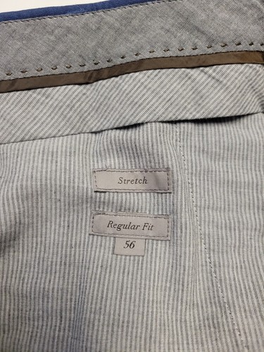 $375 New CANALI Cotton Lyocell Pants Men 38x35 Regular Fit Flat Front EU 56 Blue - Picture 7 of 8