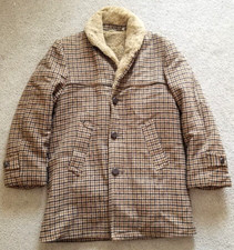 Vtg 1960s Great Western Wool Houndstooth Coat Sz womens 14 Button Front m/i USA