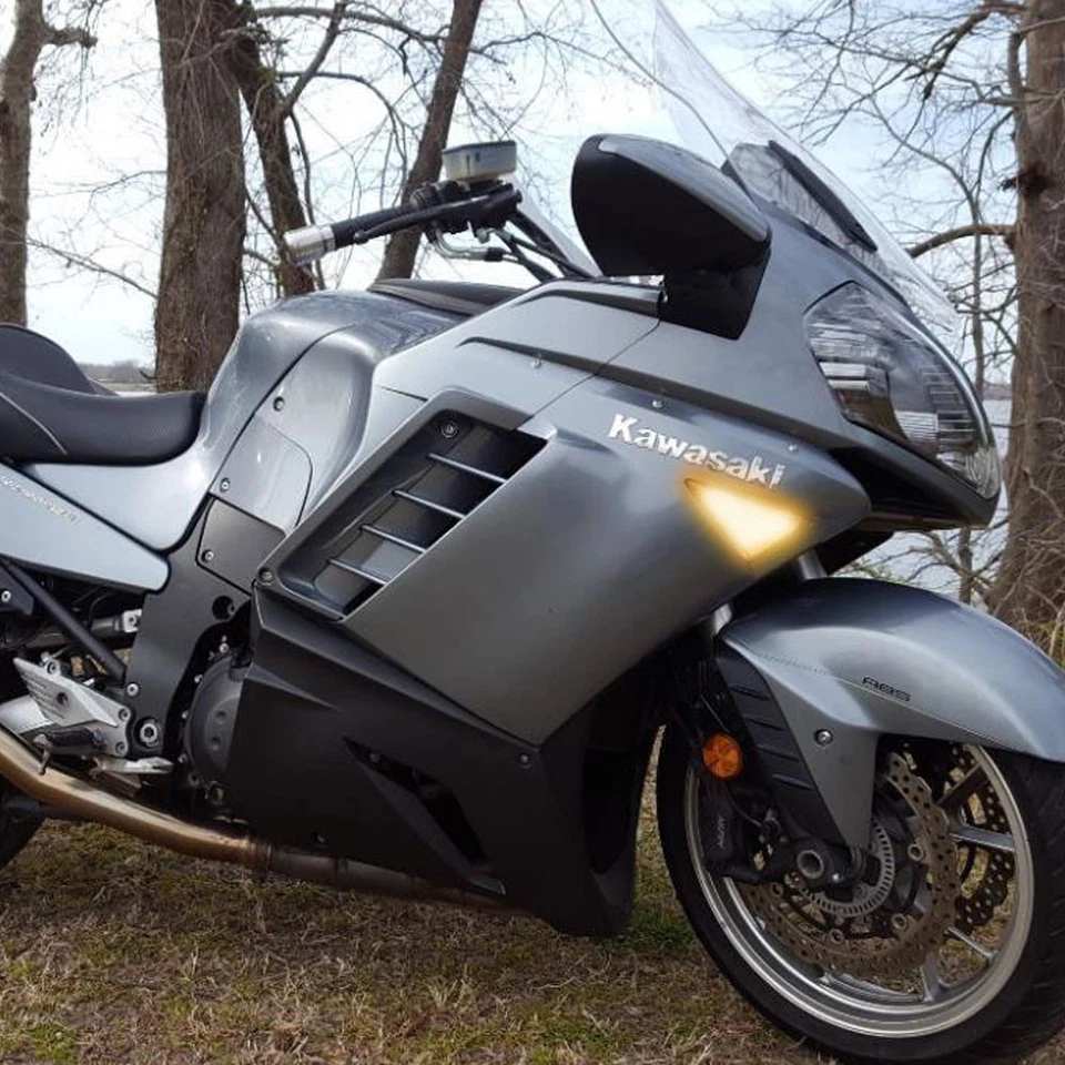 Kit de luces de señal de giro LED Switchback ámbar blanco para 08-18 Kawasaki Concours 14 Foto 3 de 4