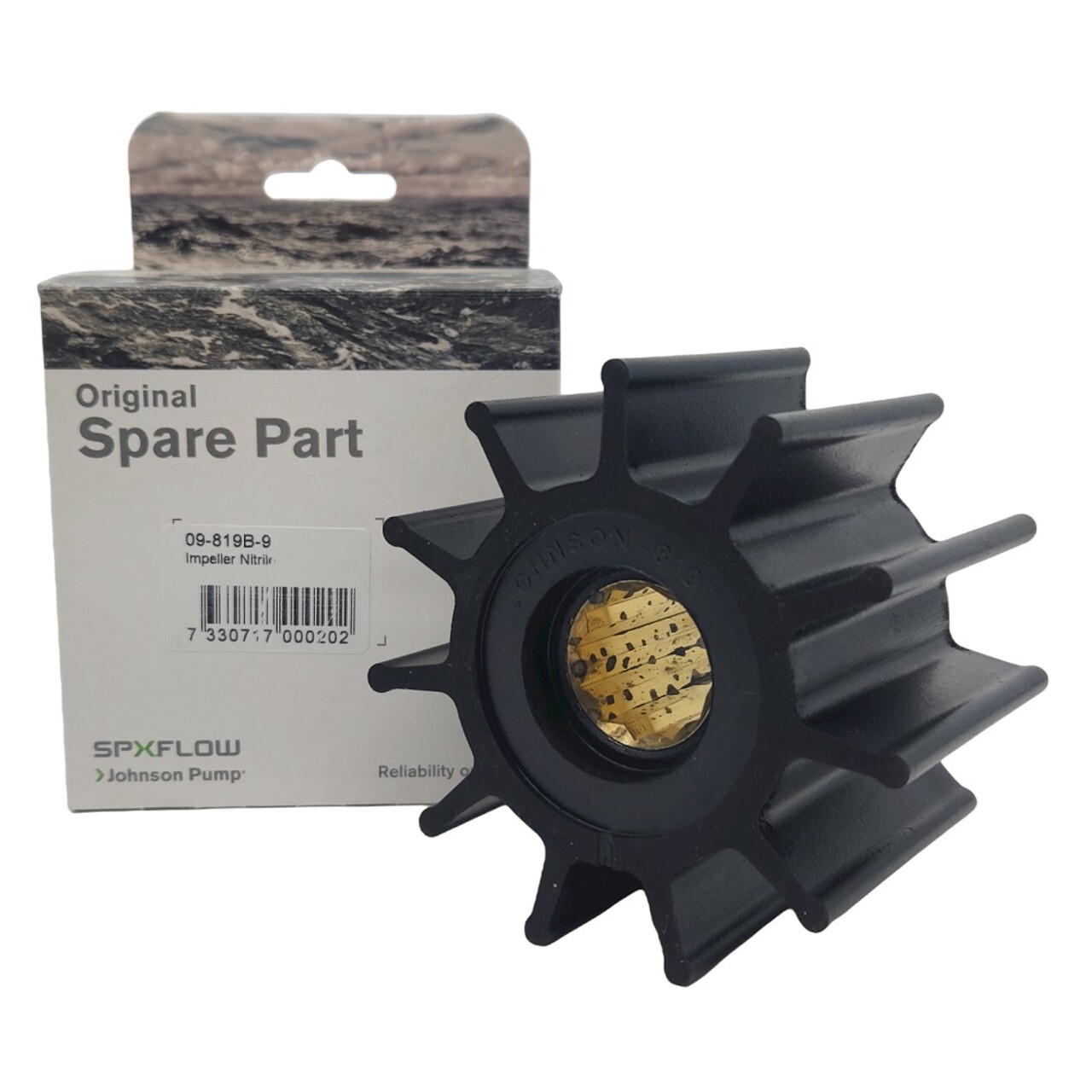 Turbine Johnson F8 Nitrile 11 pales et moyeu robuste à 12 cannelures pour bateau