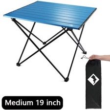 Mesa auxiliar portátil de camping VILLEY 19 pulgadas mesa de playa plegable de aluminio ultraligera