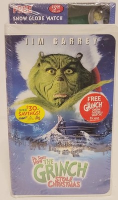 How the Grinch Stole Christmas Movie VHS 2001 Clamshell NEW w/Snow Globe watch!!