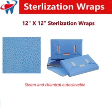 Medical Autoclavable CSR Sterilization Wraps 12" x 12" Blue 500/Pk Dental Wrap