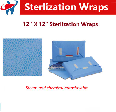 Medical Autoclavable CSR Sterilization Wraps 12'' x 12'' Blue 500/Pk Dental Wrap