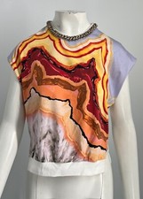 Phillip Lim Abstract Tee with Beaded Neck Size Small