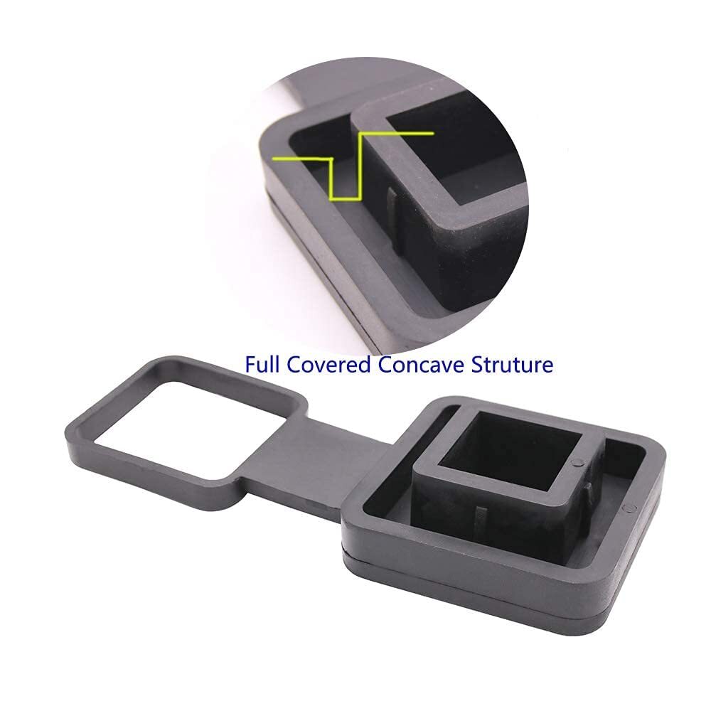 2" Rubber Hitch Receiver Cover 4-Way Flat Insert Black Tow Trailer Tube Plug Cap