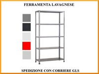 Scaffale In Kit Di Montaggio 5 Ripiani Cm 100 X 40 Portata 80 Kg Altezza 185 Cm