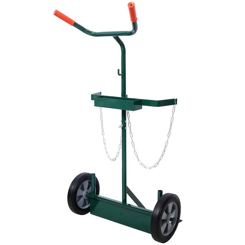 Welding Cylinder Hand Truck with 10-inch Solid Rubber Wheels 440lbs Capacity - Picture 10 of 10
