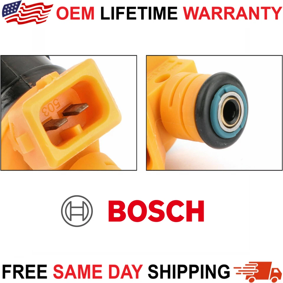 NEW OEM BOSCH x8 Fuel Injectors for 1988-1992 Ford F-150 5.8L V8 #0280150718 - Image 3 of 4