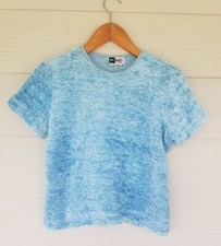 Womens Carpet Cropped Blouse XS/S Y2K Funky V...