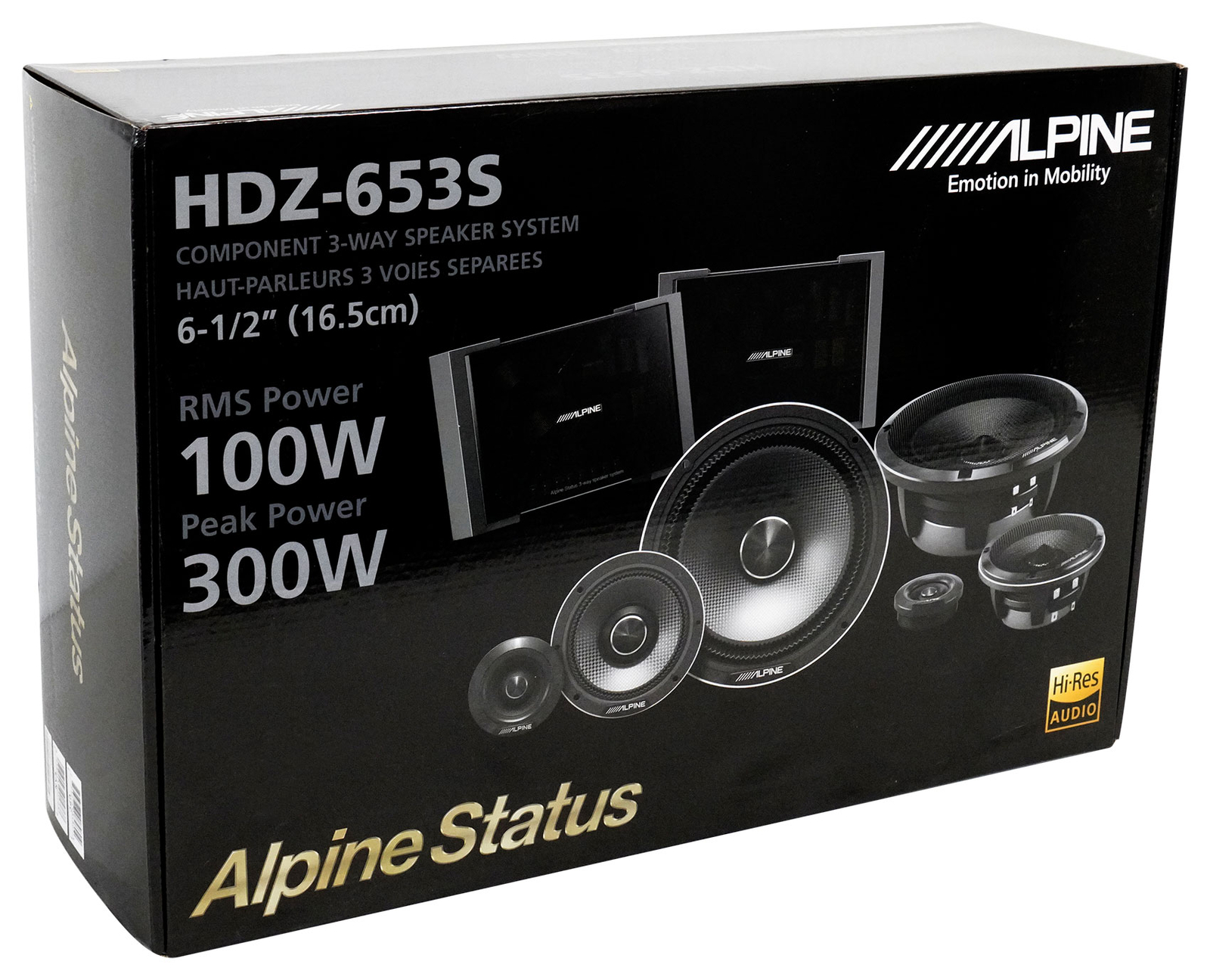 Пара автомобильных компонентных 3-полосных динамиков Alpine Status HDZ-653S Hi-Res 65 мощностью 300 Вт