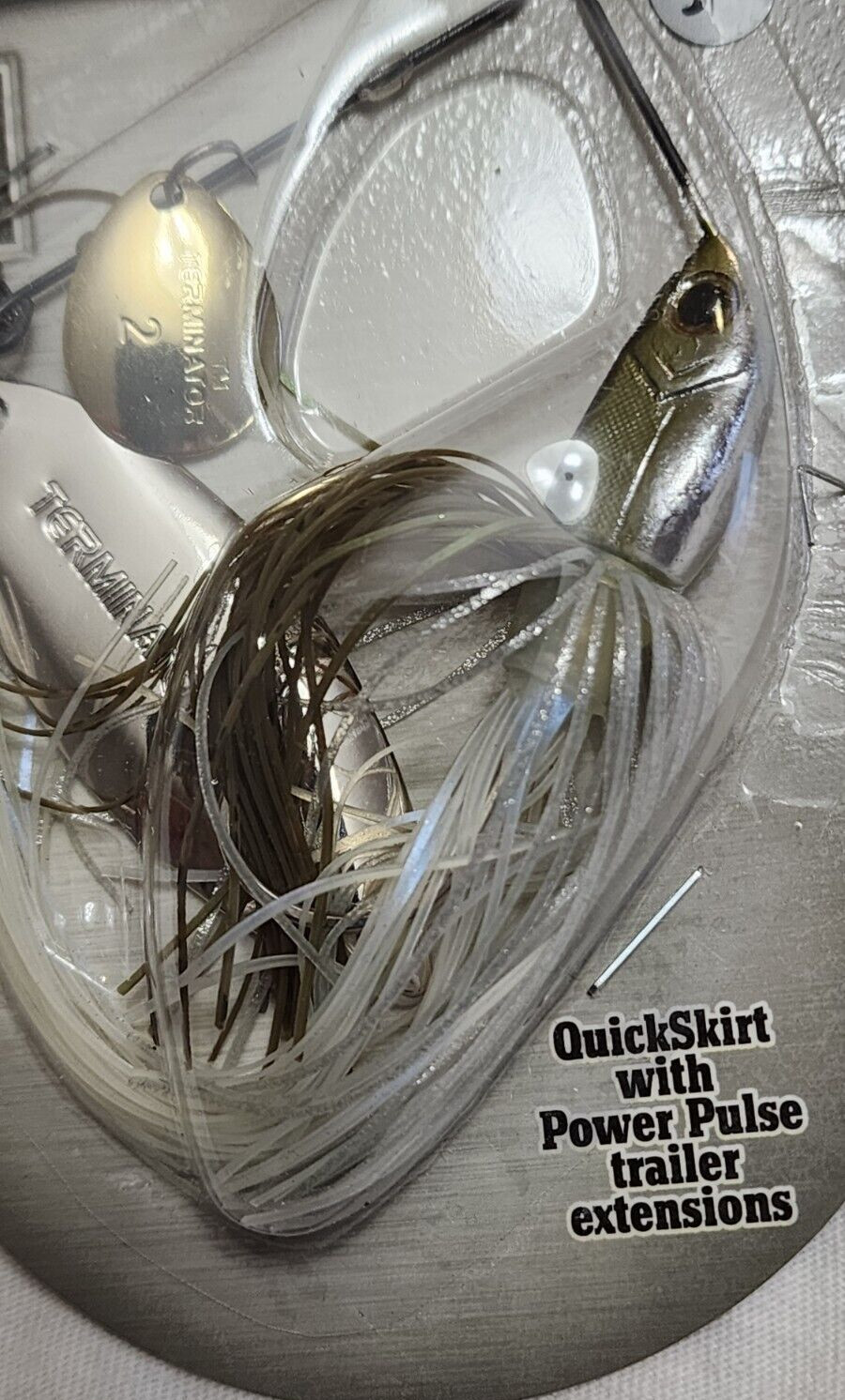 RARE Terminator T1 Titanium Spinnerbait 3/4 oz Blue Back Herring Shad Snap Back - Image 3