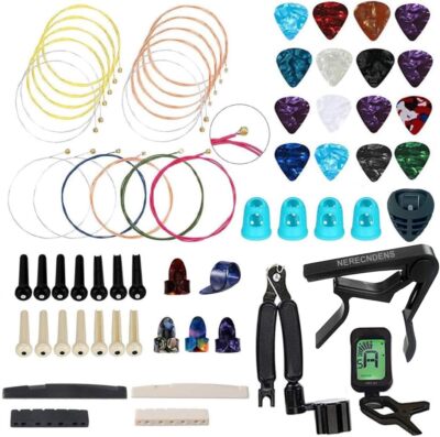 Kit De Accesorios De Guitarra 66 Piezas Incluye Cuerdas De Guitarra Picos Punta