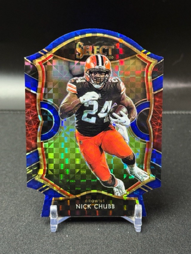 Nick Chubb 2020 Panini Select #26 Blue Prizm Die Cut Cleveland Browns A-2-6