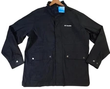 Columbia Wheeler Peak II Jacket Men's XL Black Field Coat Cotton Blend Full Zip