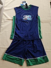 Starter Tank & Shorts Baseball Jersey Blue w Green Trim Sleeveless #38 Sz M (10)