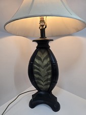 Art Nouveau Large Decorative Leaf Motif Table Lamp With Shade –  Working