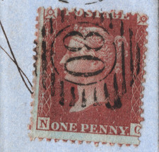 GB PENNY RED SG.29 Cover DEEP SHADE 1856 London *80* Duplex {samwells}XB72