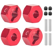 daitoku Wheel Hex Hub Kit Aluminum Upgrades Parts Accessories for Traxxas Red 