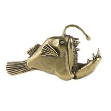 Metal Animal Statue Shelf Decors Accent,Angler Fish Decors Figurines Ornament