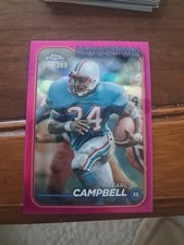 2024 Topps Chrome Earl Campbell Pink # 068/399 Houston Oilers No. 186