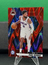 Paul George #14 Red Seismic Mosaic 2024-25 Panini Mosaic #/299