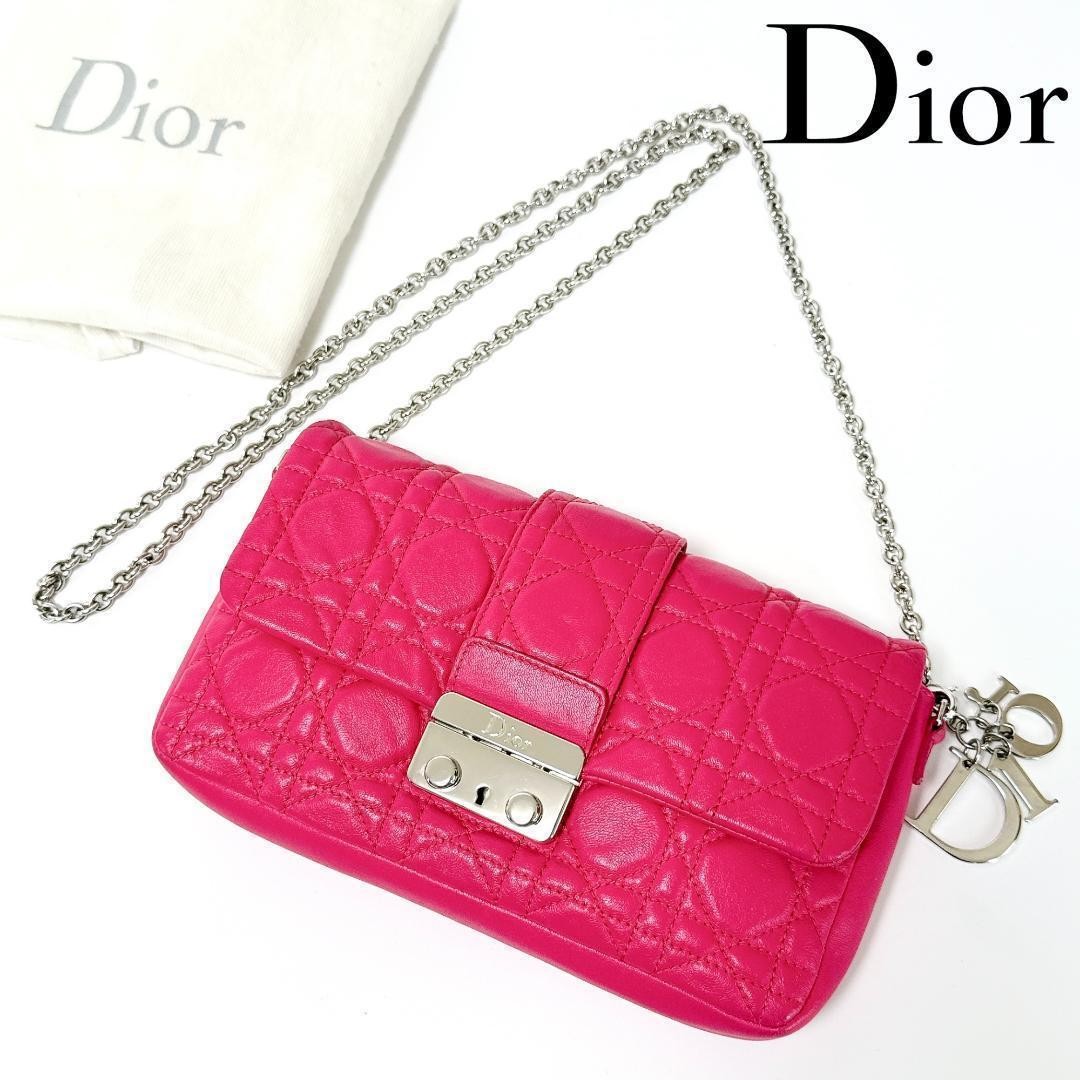 Dior Canagerock Chain Wallet Genuine Leather Luxury