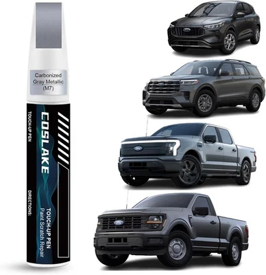 COSLAKE Car Touch Up Paint(Carbonized Gray Metallic(M7)) for Ford, Car Paint Scratch Rep