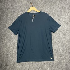 Vuori T Shirt Mens Large L Navy Blue Strato Tech Tee Blank Short Sleeve Workout