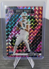 2025 Panini Mosaic Football Pink Camo Prizm Brazil Games #265 - Jordan Love