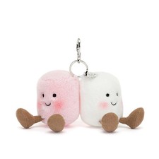 Amuseables Pair of Marshmallow Bag Charm Jellycat 16cmNew with Dust bags and Tag