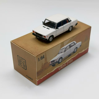 1:64 LADA 2105 Soviet Classic White Diecast Car Model - Alloy