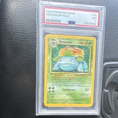 Pokémon Venusaur 15/102 Base Set Holo Rare 100 HP PSA 7 1999 English