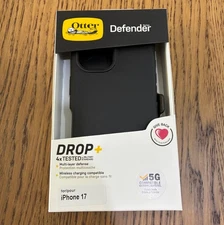 New OtterBox iPhone 17 6.3" Defender Series Case BLACK includes holster clip