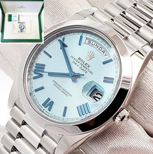 2020 Rolex President Day-Date Ice Blue Roman Dial Platinum 40mm 228206 Box Paper