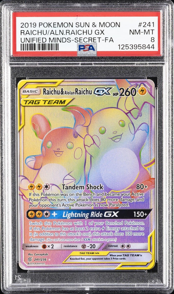 2019 POKEMON SUN & MOON UNIFIED MINDS FULL ART/RAICHU & ALOLAN