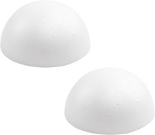 8" White Foam Balls - Half Round Polystyrene for DIY Craft Projects