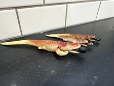 Set of 3 Vintage Celluloid Alligator Pencil Holders