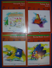 Lot of 4 New Alfred's Basic Piano Library Piano Level 2 Music Books Set Bundle