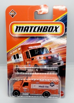2026 Matchbox Orange Med Vac International Terrastar Toy Ambulance New 