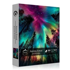 Impossible Puzzles for Adults 1000 Pieces, 27.5 19.7 Inches, Forest Aurora